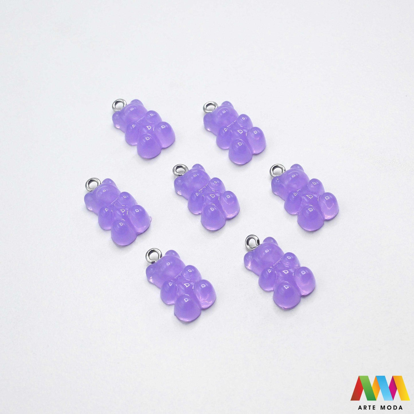 Ljubičasti Privjesak Medvjedić s čeličnom kukom