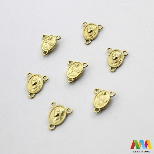 metalni razdjelnik konektor izrada krunice krunica metalni dijelovi krunicu repromaterijal sakralni nakit vjerski križić spojnica krunica perle pribor diy Gospa i Milosrdni Isus Neizostavan element za svaku krunicu Ovi kvalitetni metalni razdjelnici poznati i kao konektori služe za spajanje dijelova krunice i naglašavaju njezinu središnju točku Izrađeni od izdržljivog metala naši razdjelnici su savršen izbor za izradu vlastitih krunica bilo da koristite perle staklo ili kamenje arte moda repromaterijal