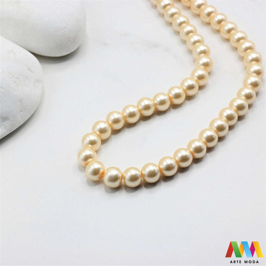 stakleni biseri niz staklo biser perle biserne zrna zrno perla staklene imitacija bisera sedefaste vjenčani nakit klasični DIY ogrlice bijeli u boji bisernim sjajem izrada nakita umjetni Za klasičnu eleganciju birajte staklene bisere imitacija bisera ima visok sedefasti sjaj i savršeno je glatka Idealni su za izradu vjenčanog nakita bezvremenskih ogrlica i narukvica raznim veličinama i bojama ovi biseri unose dašak luksuza u svaki uradi sam projekt Počnite nizati svoju eleganciju arte moda repromaterijal