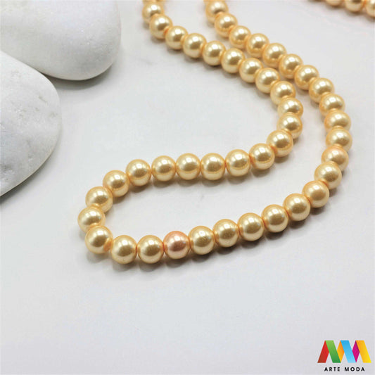 stakleni biseri niz staklo biser perle biserne zrna zrno perla staklene imitacija bisera sedefaste vjenčani nakit klasični DIY ogrlice bijeli u boji bisernim sjajem izrada nakita umjetni Za klasičnu eleganciju birajte staklene bisere imitacija bisera ima visok sedefasti sjaj i savršeno je glatka Idealni su za izradu vjenčanog nakita bezvremenskih ogrlica i narukvica raznim veličinama i bojama ovi biseri unose dašak luksuza u svaki uradi sam projekt Počnite nizati svoju eleganciju arte moda repromaterijal