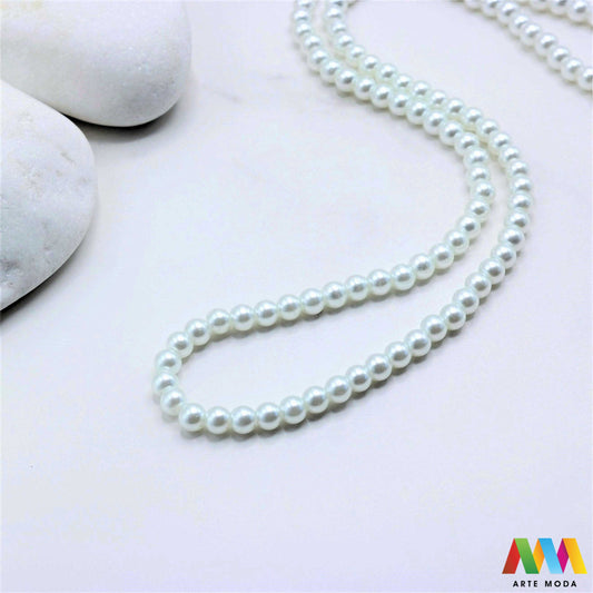 stakleni biseri niz staklo biser perle biserne zrna zrno perla staklene imitacija bisera sedefaste vjenčani nakit klasični DIY ogrlice bijeli u boji bisernim sjajem izrada nakita umjetni Za klasičnu eleganciju birajte staklene bisere imitacija bisera ima visok sedefasti sjaj i savršeno je glatka Idealni su za izradu vjenčanog nakita bezvremenskih ogrlica i narukvica raznim veličinama i bojama ovi biseri unose dašak luksuza u svaki uradi sam projekt Počnite nizati svoju eleganciju arte moda repromaterijal